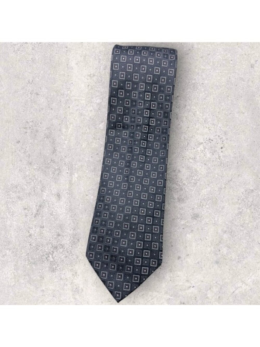 DONALD J. TRUMP Silk Tie XL Gray Pink Geometric W:3.6" EUC